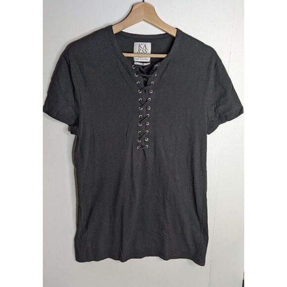 [REVOLVE] ZOE Karssen | Black Lace-Up Tee - Picture 2 of 9